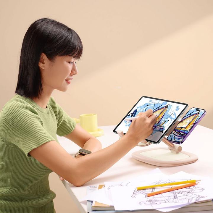 Produktbild Baseus Seashell Series verstellbarer Tablet-/Telefonständer – Pink