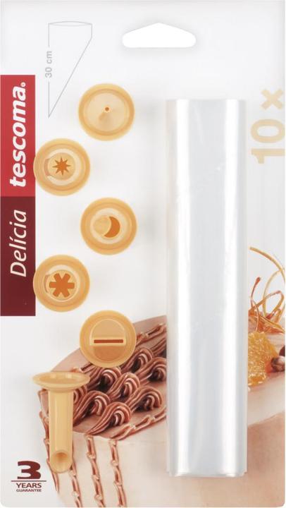 Tescoma Piping bag DELÍCIA 30 cm, 10 pieces, 6 nozzles (Piping bag set)