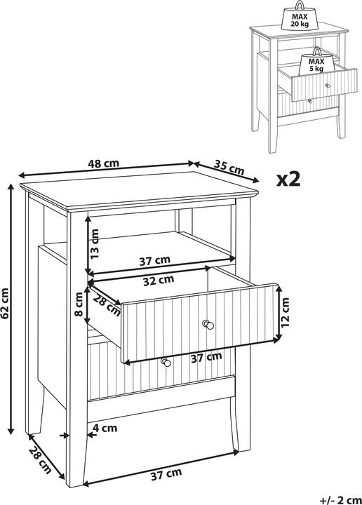 Produktbild Beliani Assisi (48 x 35 x 62 cm)