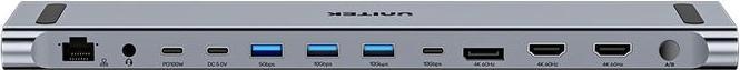 Produktbild Unitek Stacja Dokująca Kvm 2x HDMI 1x DP 4k Usbc Mst HDMI 2.0 Z Podstawką