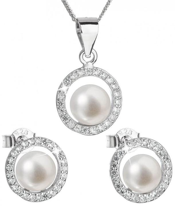 Produktbild Evolution Group Pavona Perlenkette Ohrringe für Frauen Süsswasser Aaa 6mm 925 Silber mit (Silber)