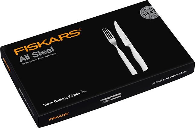 Actual product image Fiskars All Steel Steak cutlery set, 24 pieces (24 Piece, Cutlery set)