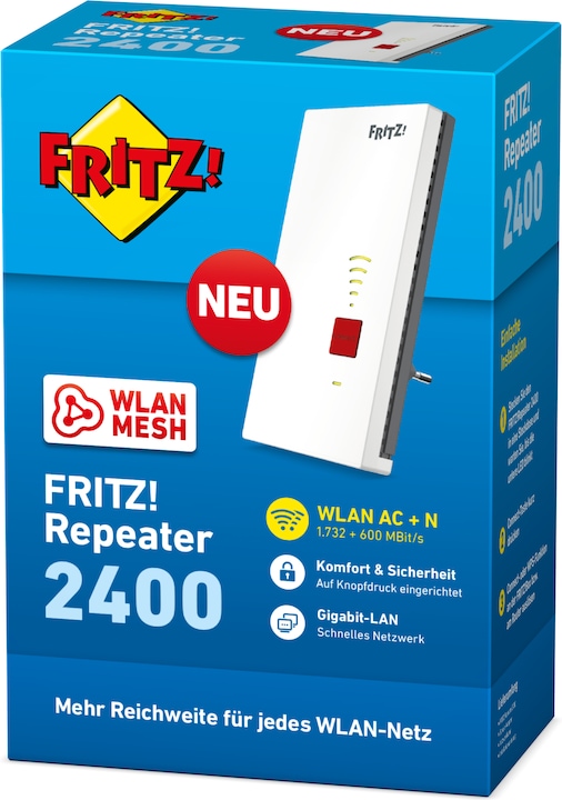 Actual product image AVM FRITZ!repeater 2400 WLAN mesh (1733 Mbit/s, 600 Mbit/s)