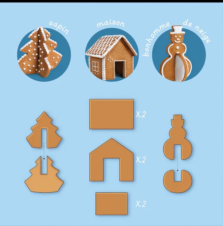 Produktbild Chefclub Biscuits de noël 3D emporte-pièces