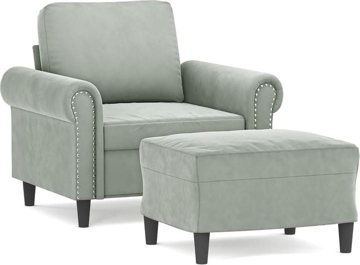 Produktbild vidaXL Sessel mit Hocker 60 cm Samt