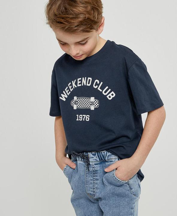 Actual product image La Redoute Collections T-shirt with round neckline and print on front (140)