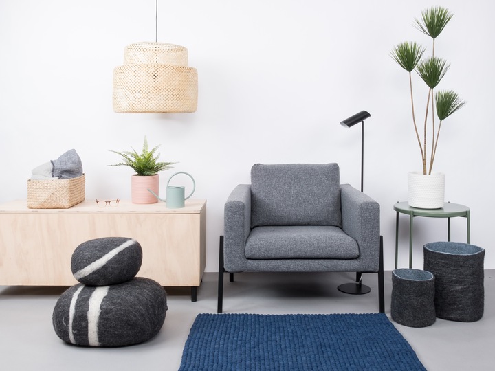 Produktbild Myfelt Alva Filzkugelteppich eckig (120 x 170 cm)