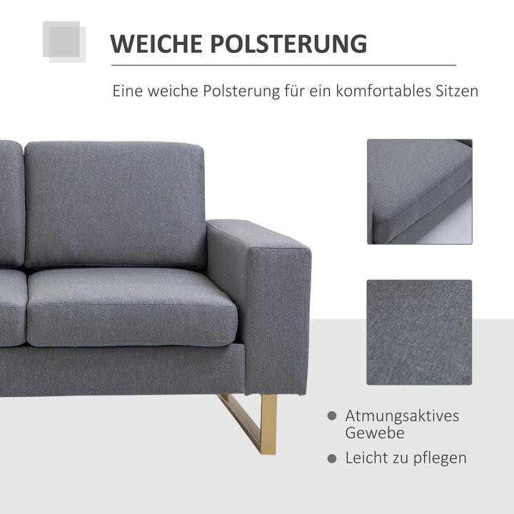 Produktbild Homcom 2-Sitzer Sofa mit Metallfüssen (2-Sitzer)