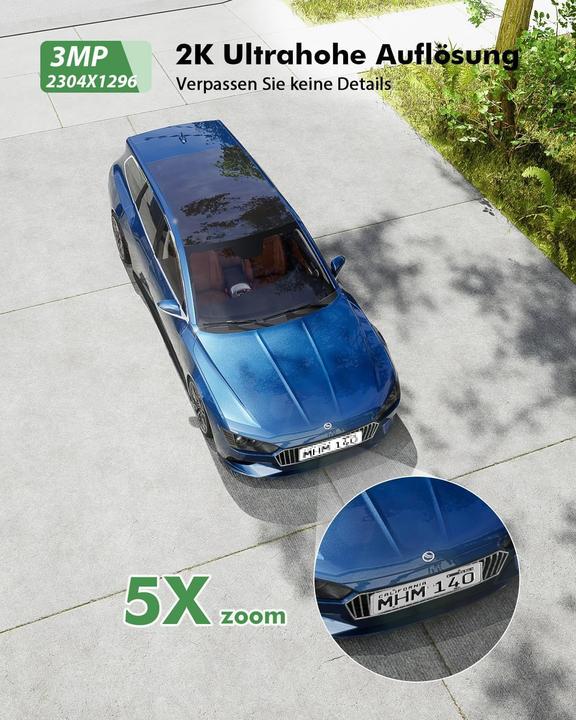 Actual product image Yesyamo Set of 2 wireless 2K surveillance cameras with solar panel