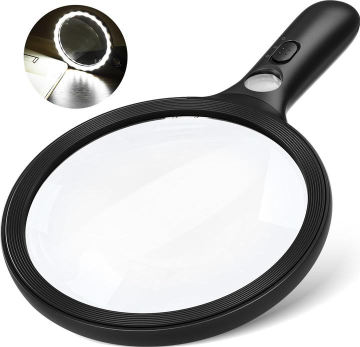 Kibtoy Leselupe mit 10-fach Vergrösserung & LED-Licht