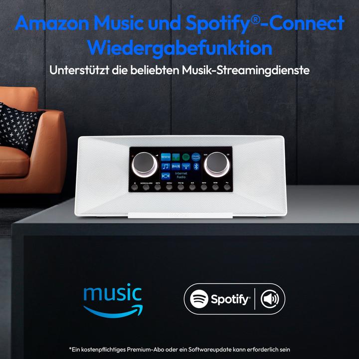 Produktbild Medion MD 89289 Stereo Internetradio weiss (FM, AM, MW, DAB+, Internetradio, WLAN, Bluetooth)
