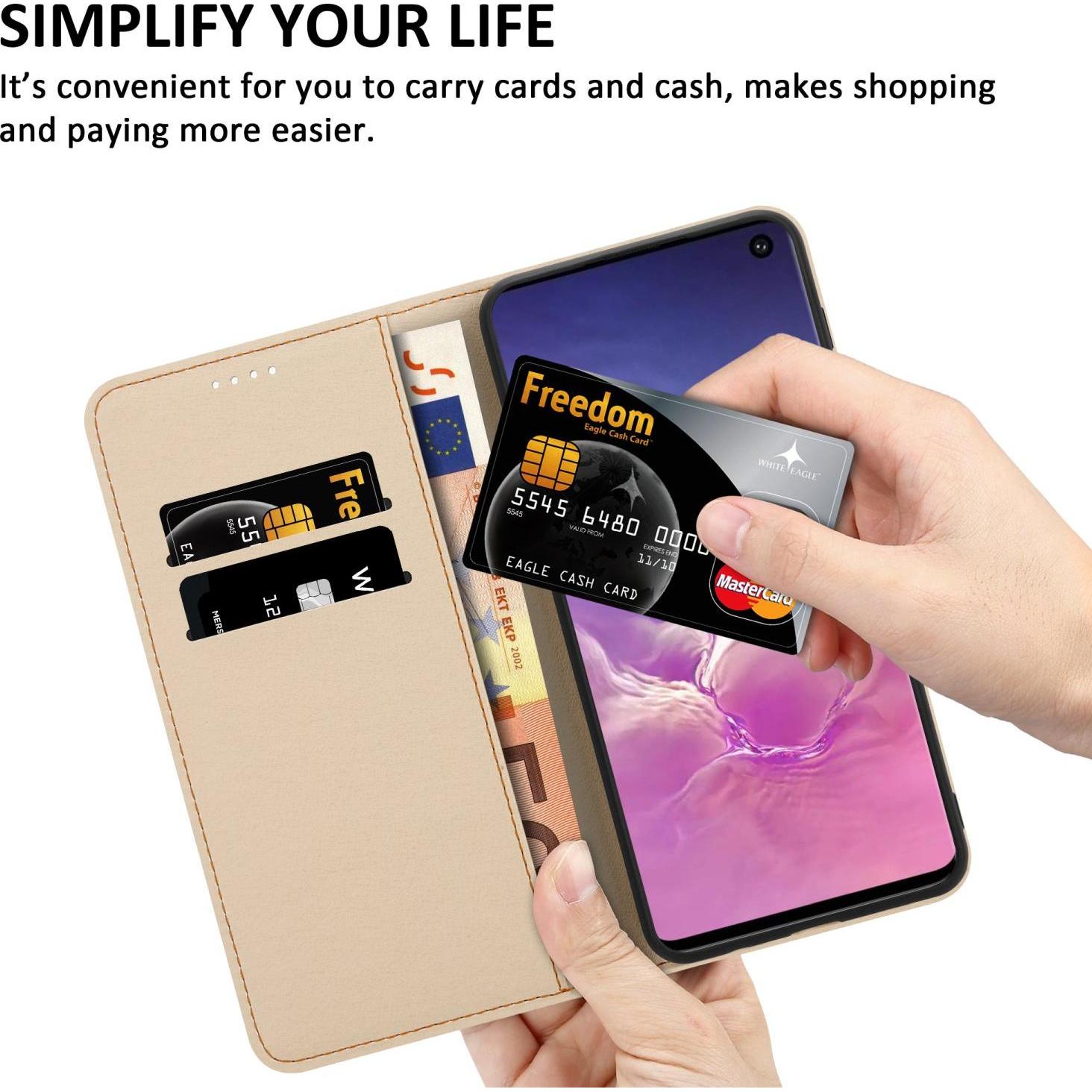 Thumbnail - Cadorabo Book Hülle mit Print (Samsung Galaxy S10+), Smartphone Hülle, Rosa