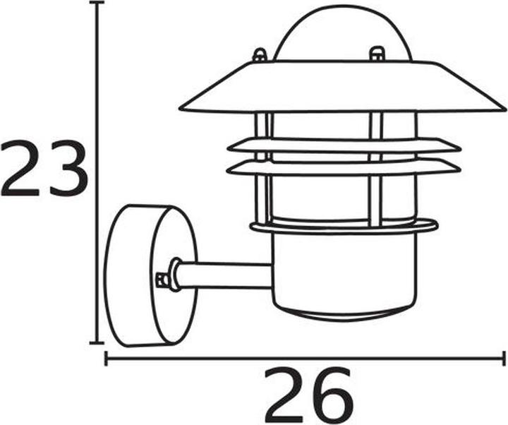 Actual product image Nordlux Blokhus, Wall lamp, Galvanized (60 lm, E27, IP54)