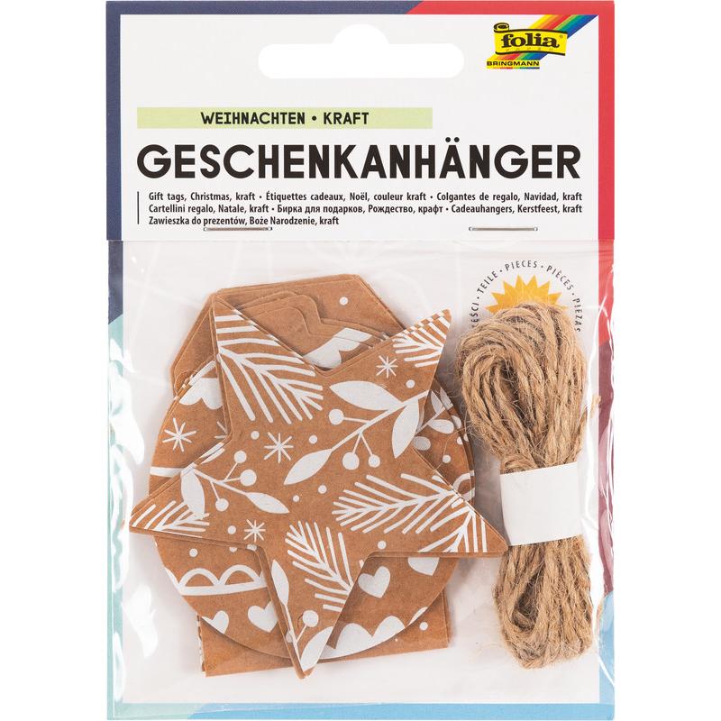 Thumbnail - Folia, Geschenkverpackung, Geschenkanh„nger "Weihnachten Kraftpapier" (Geschenktüte, 12 x)