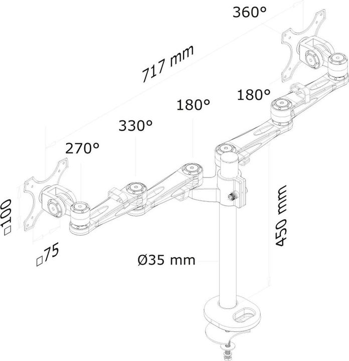 Actual product image Neomounts FPMA-D935DG monitor table mount (Table, 27", 12 kg)