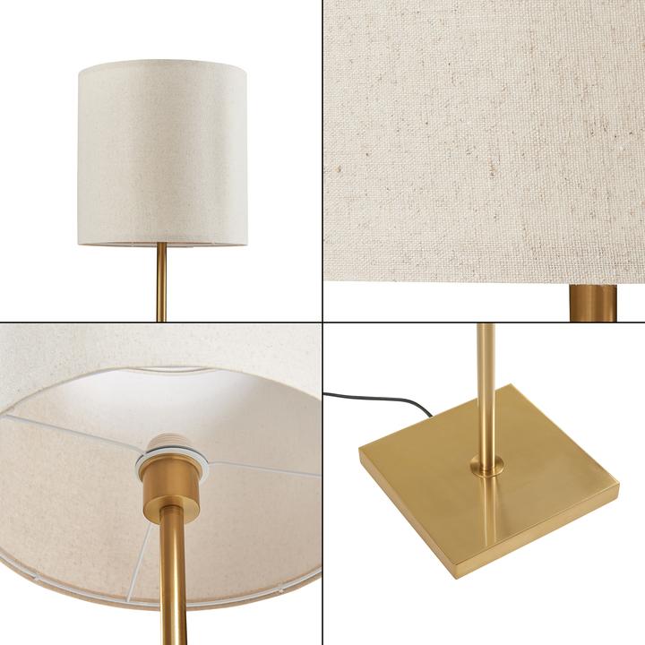 Actual product image Lux.Pro Stehleuchte Fildholm 157cm Messingfarben/Leinenoptik (E27)