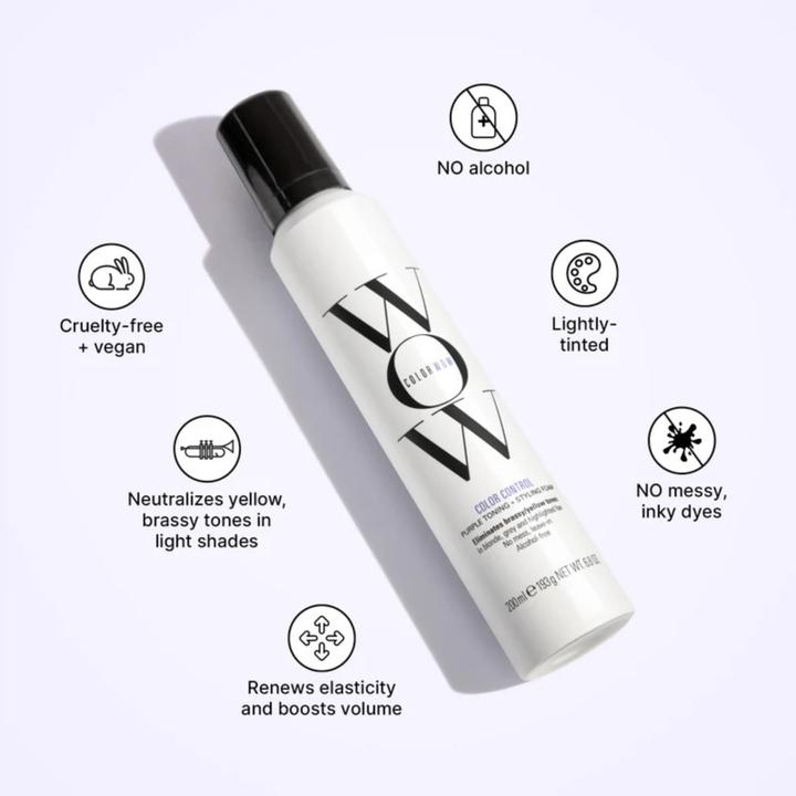 Produktbild Color Wow Color Control Purple Toning + Styling Foam (ond hair ) - Styling tinting foam - 200ml (200 ml, Schaumfestiger)