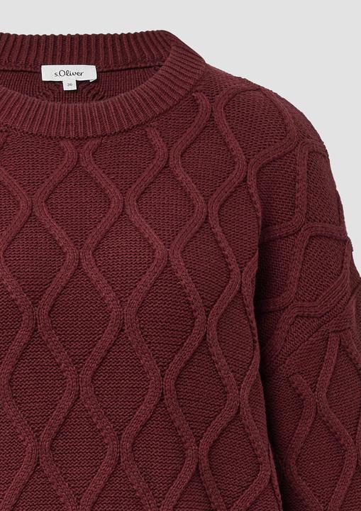 Produktbild s.Oliver Strickpullover Pullover im Relaxed Fit mit Zopfmuster (34)