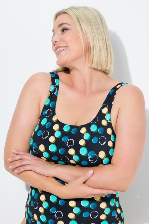 Image du produit Ulla Popken Maillot de bain à pois, sans bonnets souples, décolleté rond (58)