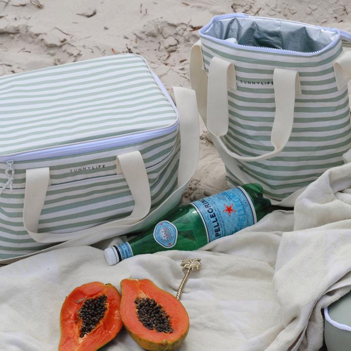 Actual product image Sunnylife Light Cooler Bag Sea Sage Stripe