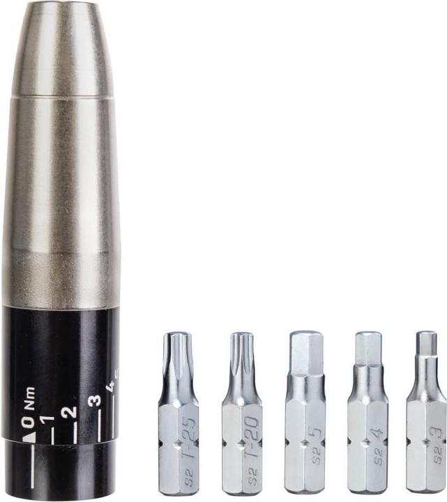 Actual product image Topeak Nano TorqBarX X Wrench 2-6Nm with 5 Tool Bits