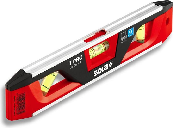 Sola Messwerkzeuge Niveau torpille T PRO 23 cm aluminium/plastique ABS rouge/noir 1 mm/m 1 mm/m (0.10 cm)