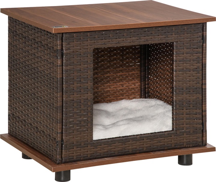Actual product image PawHut Rattan Dog House with Cushion