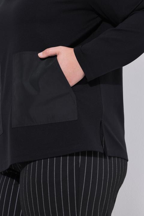 Actual product image Ulla Popken Mixed Material Ruffle Collar Sweatshirt (42, 44)