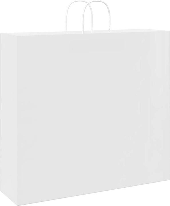 Actual product image vidaXL Kraft paper bags 50 pcs. with handle White 54x15x49 cm Paper bag (Gift bag, 50 x)