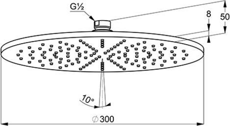 Produktbild Kludi Tellerkopfbrause A-QA DN 15 d= 300mm we/chr (23 l/min)