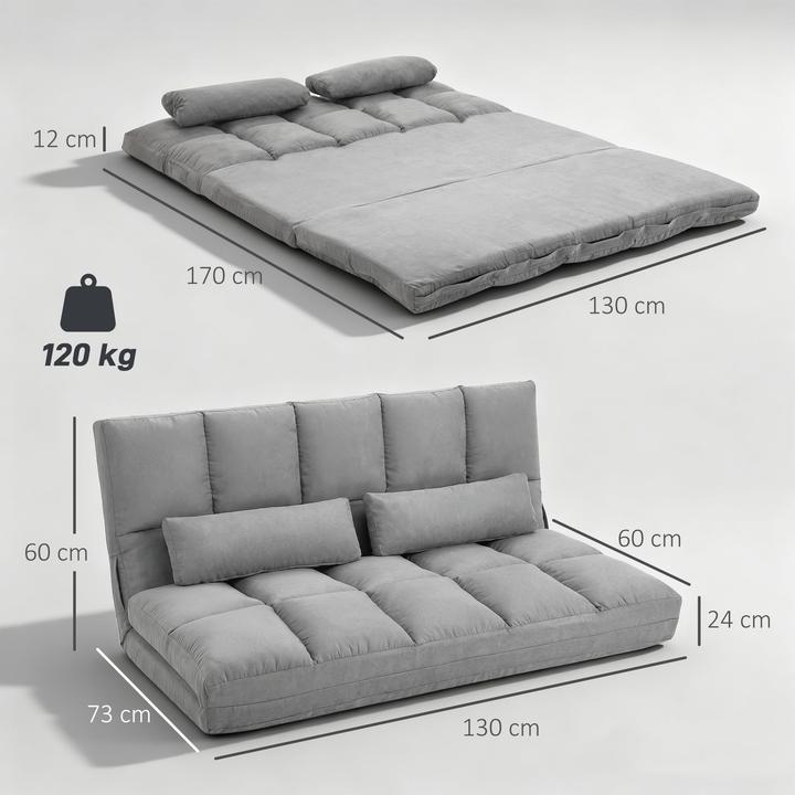 Actual product image Homcom Bodenstuhl Polyester, Metall Hellgrau