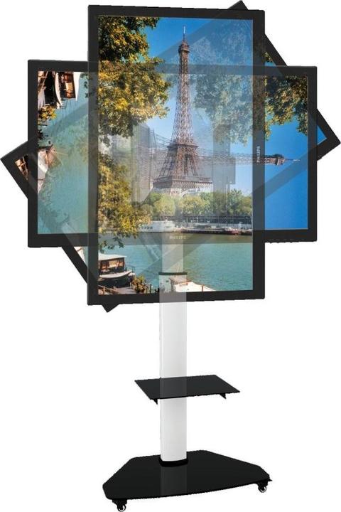 Produktbild Techly ICA-TR3WH - Wagen für LCD / Plasmapanel / AV-Ausrüstung - Temperglas - weiss - Bi (70", 40 kg)