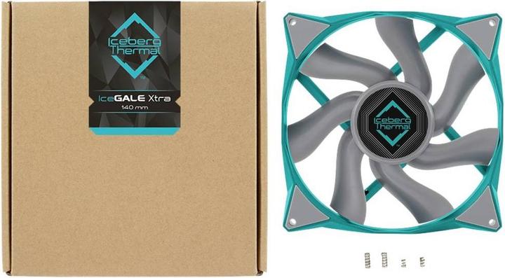 Produktbild Iceberg Thermal IceGALE Xtra Computergehäuse Ventilator 14 cm Türkis 1 Stück(e) (140 mm, 1 x)