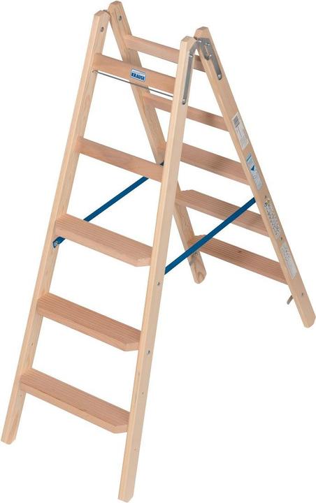 Actual product image Krause Wooden combination double ladder 2x5 Working height:approx.2.75m 9.5kg 81832 (Stepladder, 275 cm)