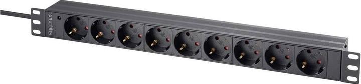 Produktbild Sygonix SY-5799004 Steckdosenleiste 19 Zoll 9fach Schwarz Schutzkontakt 1 St. (9 x, CEE 7/3, 1.80 m)