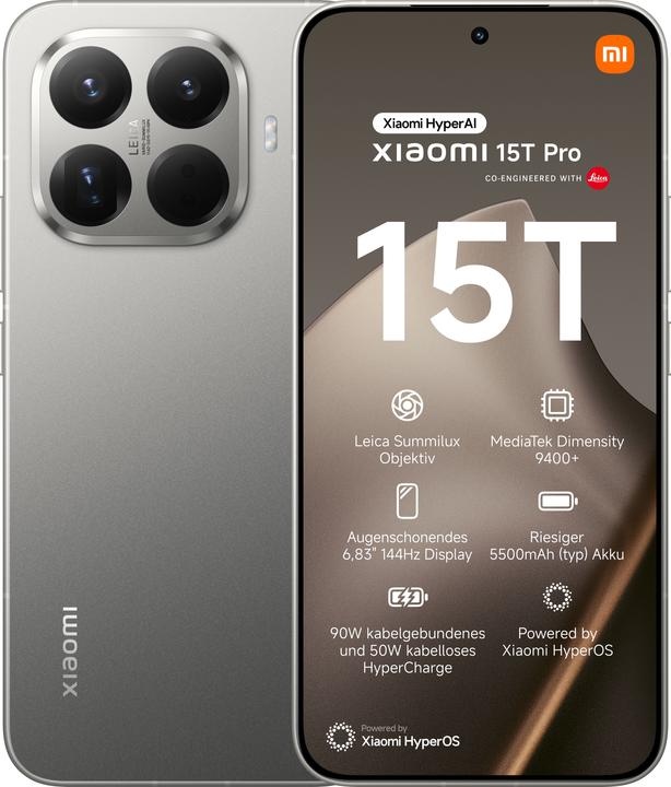 Xiaomi 15T Pro (256 GB, Gray, 6.83", Dual SIM, 5G)