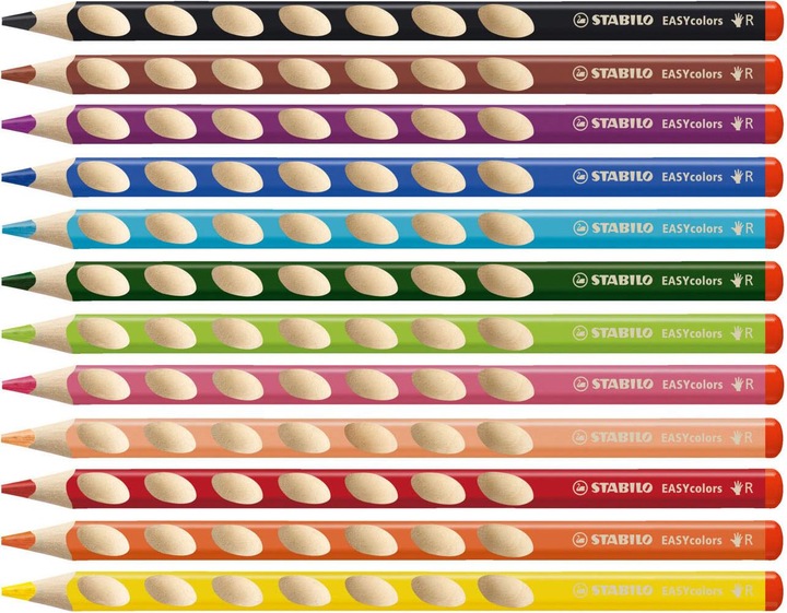 Produktbild STABILO EASYcolors ergonomischer Buntstift für Rechtshänder (Mehrfarbig, 12 x)