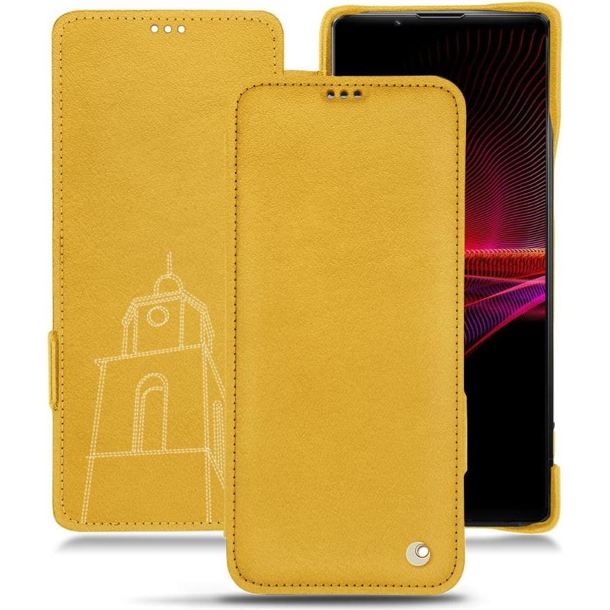 Noreve Lederschutzhülle horizontal (Sony Xperia 1 III), Smartphone Hülle, Orange