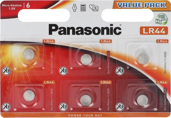 Image du produit Panasonic Micro-alcali LR44 (6 pcs, A76 / LR44 / AG13 / L1154 / LR1154 / 157)