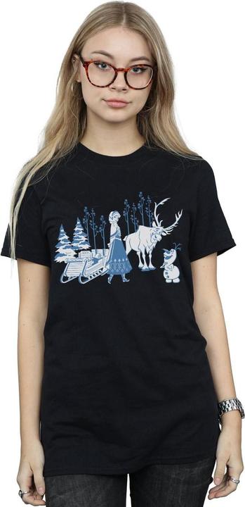 Actual product image Disney Womens/Ladies Frozen Anna Sven And Olaf Cotton Boyfriend T-Shirt (3XL)