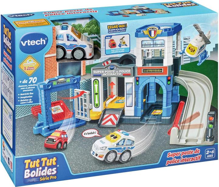 Produktbild VTech Tut Tut Bolides Série Pro - Super poste de police interactif (+ Chris, lieutenant de police)