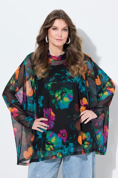 Produktbild Miamoda Mesh-Bluse, oversized, Blüten-Muster (60)