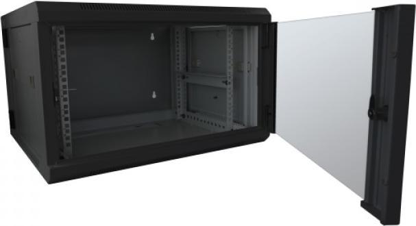 Produktbild Allnet 48,30cm (19")Wandgehäuse, 9HE, 2-teilig, T600mm, Schwarz, SMB- (9 HE, 19 Zoll Rack)