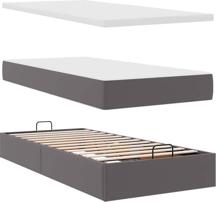 Image du produit VidaXL Lit Ottoman avec matelas Noir 100x200 cm Similicuir (100 x 200 cm)