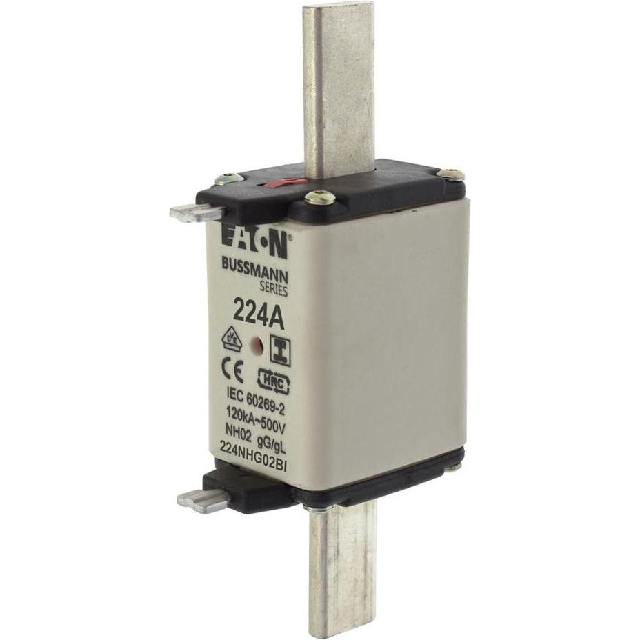 3x Eaton, Sicherung, Sicherungseinsatz, Niederspannung, 224 A, AC 500 V, 120 kA, NH02, gL/gG, IEC, Doppelkennmelder, iso...