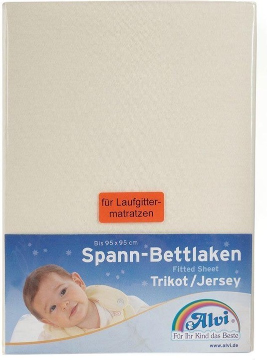 Alvi Fitted sheet Fitted sheet for playpen 95 x 95 cm - White (95 cm, 95 cm)