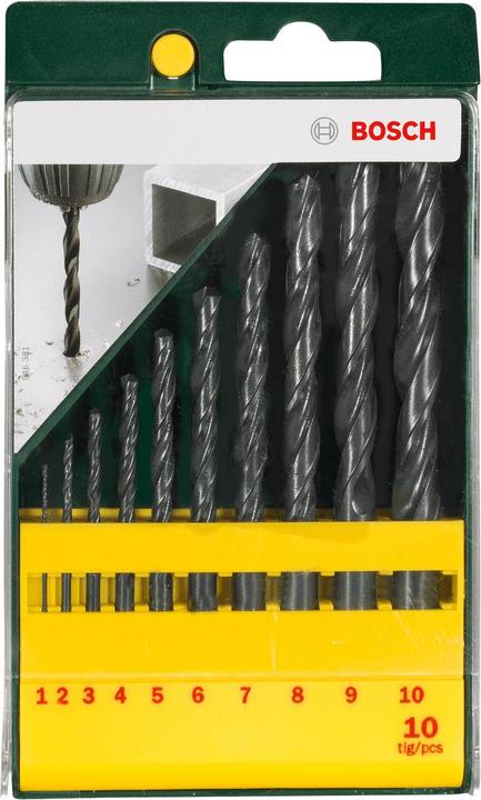 Produktbild Bosch Zubehör Metallbohrer-Set HSS-R, 10-teilig, 1 - 10 mm (1 mm, 10 mm, 2 mm, 3 mm, 4 mm, 5 mm, 6 mm, 7 mm, 8 mm, 9 mm)