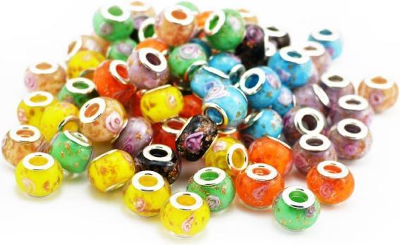 Produktbild Hermex Glas Bead Perle versilbert 925 - creme (Glas, Silber 925)