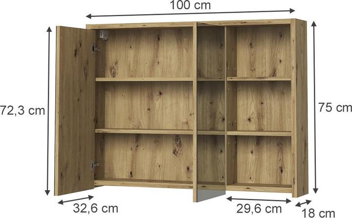 Produktbild Vicco Badspiegelschrank Viola, Cashmere/Artisan-Eiche, 100 x 75 cm (100 x 18 x 75 cm)