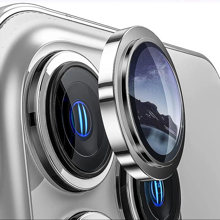 Actual product image Mx. Moox iPhone 15 Pro / 15 Pro Max - Tempered Glass / Panzerglas Rückkamera - silber einzeln (1 pcs., Apple iPhone 15 Pro, Apple iPhone 15 Pro Max)